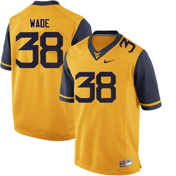 Men #38 Devan Wade West Virginia Mountaineers College Football Jerseys Sale-Gold - Click Image to Close
